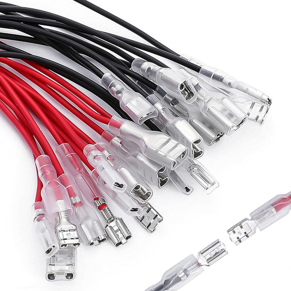 6.3mm Quick Female Spade Wire 18 Awg Splice Connectors Speaker Crimp Terminal Insulation Sleeve Kit