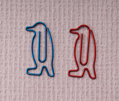 SOWAKA 30 Pcs Penguin Bookmarks, Metal 3.2 x 1.6 cm Small Cute Paper Clips for Students, Journaling, Document