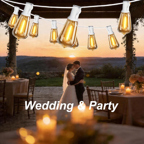 50FT Dimmable 27 Bulbs,Vintage DAMAING Outdoor String Lights Waterproof,LED Patio Lights with Bright Shatterproof Retro