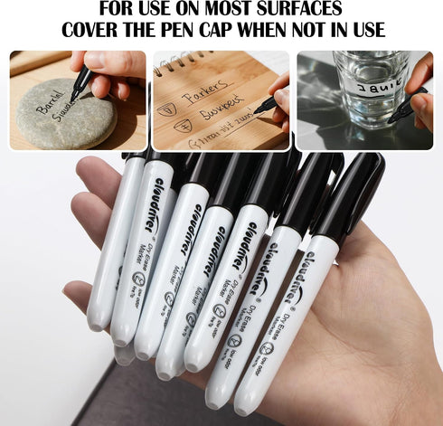 72 Pack 0.7mm, cloudriver Dry Erase Markers Ulta Fine Tip, Black Whiteboard Marker, Low Odor, For Office And Home