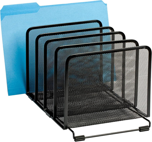 Rolodex File Sorter, Stackable Mesh, Black, Five Sorters (8.25" x 14.375" x 7.75")