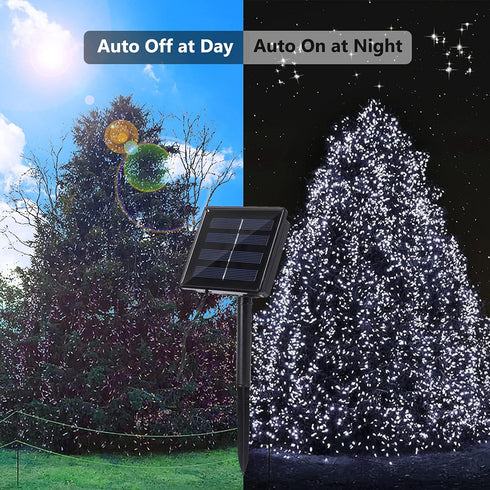 2 Pack 144ft 400 8 Flacchi Christmas Lights Solar Total LED Modes Outdoor String Lights Waterproof Solar Fairy Lights