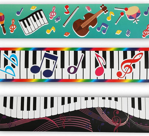 Bulletin Board Borders for Classroom, Musical Designs (6 Designs, 78 Pieces)