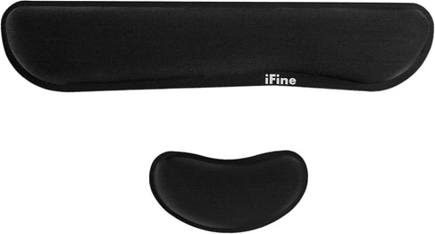 iFine Upgrade Enlarged Memory Foam Set Keyboard Ergonomic Mouse Wrist Rest Pad and Gel Cushion Support for Computer,