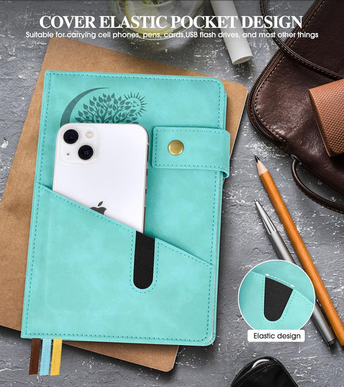 Lined Journal Notebook for Men, A5 Leather Journals for Writing Women, Hardcover Notebooks for Work, School, Note