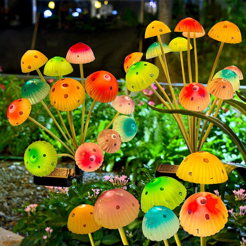 Solar Garden Lights - Upgraded 24LED Solar Mushroom Lights Outdoor, Waterproof Garden Decor for Lawn Front Porch Patio