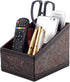 PU Leather TV Remote Control Holder with 3 Compartments, Nightstand Caddy Organizer, Storage Box for Media Accessories