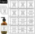 Arecobticy 12Pcs Set Soap Labels for Bottles Mouthwash Dispenser Sticker for Bathroom Removable Self-Adhesive Sticker