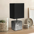 LT1217-BOB 11.81" Simple Designs Mini Marble Ceramic Cube Table Lamp, for Living Room, Bedroom, Office, Black