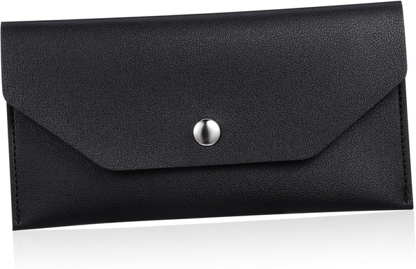 ULTECHNOVO Women's Cash Envelope Wallet, Reusable Leather Snap Wallet for Budgeting, Money Envelopes