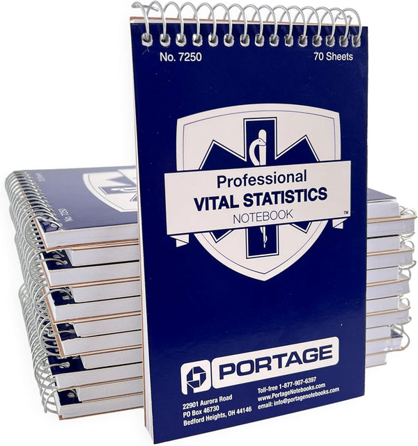 EMT/First Responders Vital Statistics Notebook 6 x 3.75 Medical Notebook for Vital