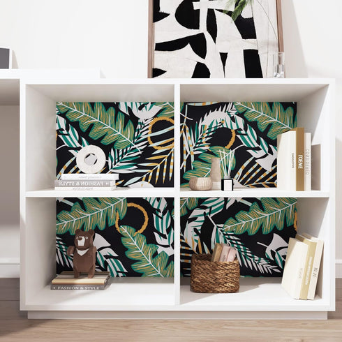 Tropical Green Leaves Wallpaper, Peel and Stick Self Adhesive for Cabinets, Waterproof 17.5" x78.7" Decor