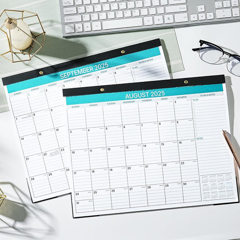 Desk Calendar 2025-2026, 18 Monthly Calendar with Ruled Blocks for Planning, July 2025 to December 2026