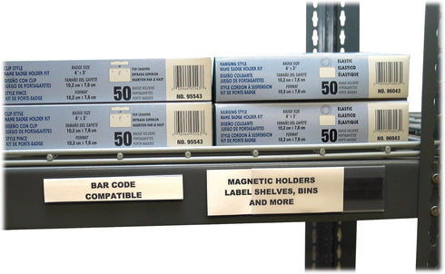 Magnetic Shelf/Bin Label Holders, C-Line HOL-DEX, Clear, 2 x 6, 10/Box, Side Load
