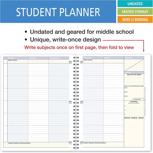 Elan Publishing Company Student Academic Planner - 8 1/2 x 11" Weekly View (AOTAP-Undated)