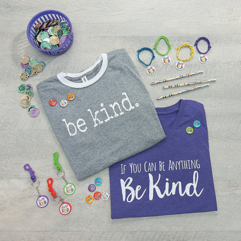 Fun Express 1 1/2" Bulk 144 Pc. Multicolored Motivational Kindness Coins, Great for Classroom Activities