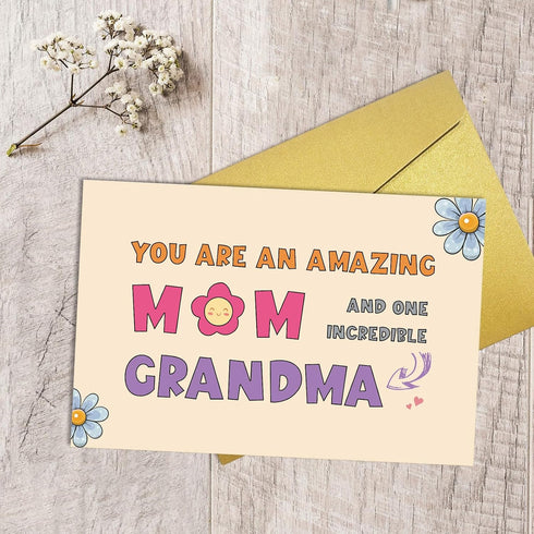 Qiliji Mother's Day Card for Grandmas, Mother's Day Card from Kid, Grandmas Birthday Cards, New Grandma Cards, You Are