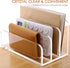 SANRUI 3 Compartments Mail Organizer, Vertical Letter Holder, Acrylic Desk Organizer for Office Supplies