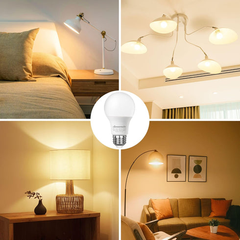 DEWENWILS 8-Pack A19 LED Light Bulb, 760LM, 3000K Soft Warm Light, Energy Saving 9W, E26 Base, Non Dimmable