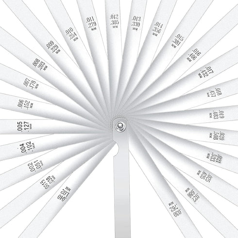 Stainless Steel Feeler Gauge Measuring Tool Dual Marked Metric and Imperial Measuring (0.038-1.02 mm,25 Blades)