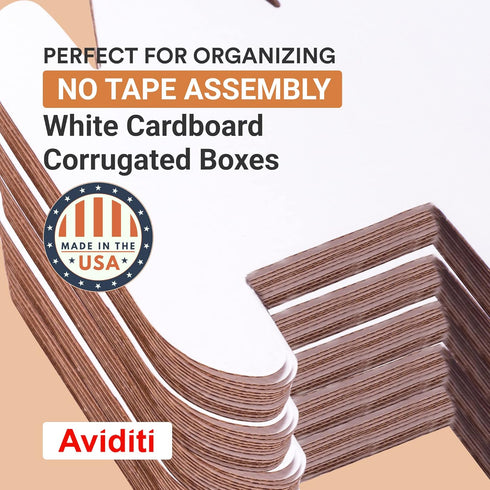 AVIDITI Corrugated Cardboard Storage Bins Holder - 3" x 12" x 4.5" (50 Pack), Open Top Durable for Organizing Parts Bin