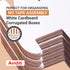 AVIDITI Corrugated Cardboard Storage Bins Holder - 3" x 12" x 4.5" (50 Pack), Open Top Durable for Organizing Parts Bin