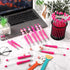 Qilery 60 Pcs Beadable Pens Bulk, Cute DIY Black Ink Ballpoint Pens for Valentine's Day Gifts, Kids Girls Graduation
