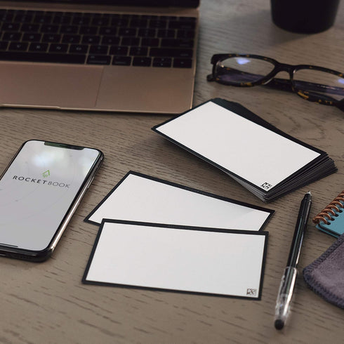 Rocketbook Cloud Cards - Eco-Friendly Reusable Index Note Cards with Pilot FriXion Pen & Microfiber Cloth