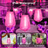 26Ft ST38 LAMPHOME Outdoor String Lights, Pink Patio Lights, Connectable Waterproof Shatterproof LED String Lights