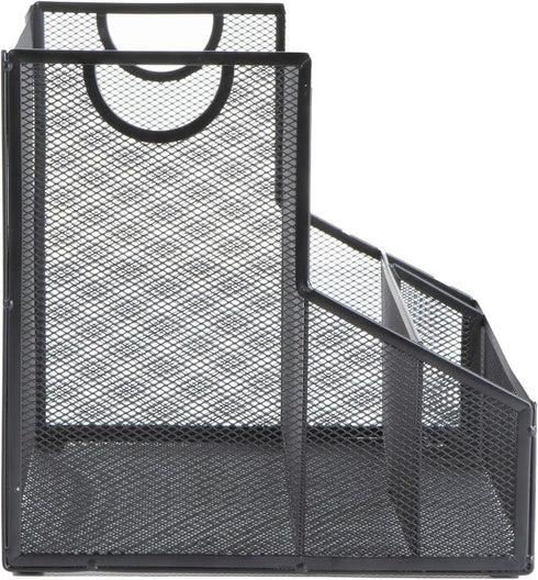 Mind Reader Vertical File Storage Organizer, Letter Size, Metal Mesh, Black, 12.15" L x 9.5" W x 9.5" H, Office