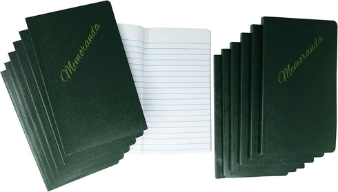 Tacticai 12-Pack Green Military Memorandum Book, 3.25” x 5.5”, 144 Pages, Pocket-Sized Paper Pad, NSN 7530-00-222-0078