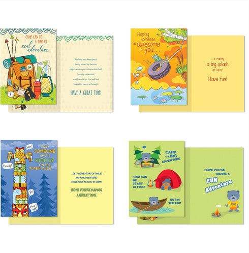 6 Designer Greetings Assorted Real Adventure Camp Cards, Card Designs with Envelopes Perfect for Parents to Send