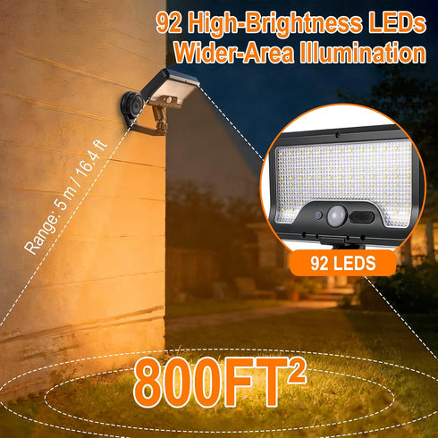 3 360 Magnetic Solar Motion Sensor Outdoor Lights, Installation Methods, Dual Solar/USB Charging, Wide-Angle Rotatable