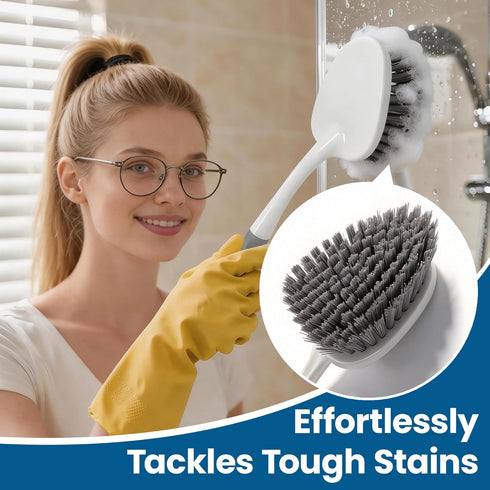SLinBeiBy 3 Pack Set, Hard Bristle Scrub Brush Heavy Duty Cleaning Brushes with Ergonomic Handle, Specifically Designed
