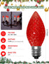 25 Pack C7 Bulbs, C7 Bulbs E12/C7 2700K LED Replacement Light Shatterproof Christmas LED Red Lights for Outdoor String