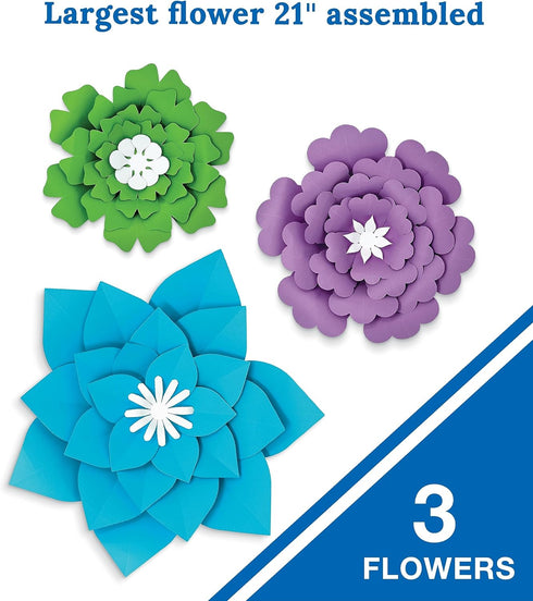 Carson Dellosa Creatively Inspired 3D Flower Bulletin Board Decorations, Blue, Purple, and Green Flower, Paper Flowers Decorations for Wall, Flowers for Parties, Backdrops and Classroom Walls by Carson Dellosa Education