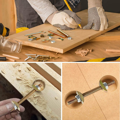10PCS Countertop Connector, Table Top Fasteners, Miter Draw Bolt Joint Connector, Butcher Block & Furniture Kit
