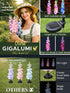 3 Pack 2 GIGALUMI Solar Lights Outdoor for Garden Decor, Solar Flower Lights Waterproof, Lighting Modes Delphinium