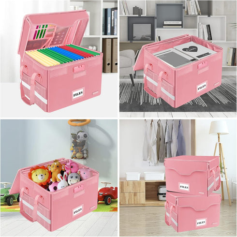 DocSafe File Box Fireproof Document Box with Lock, Collapsible Portable File Box for Home Office