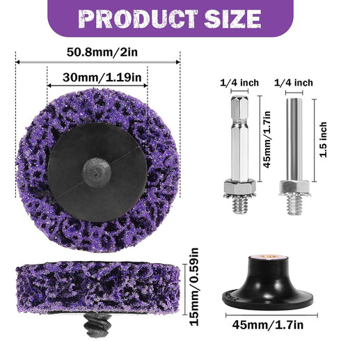22 2 Inch 1/4" Pcs Quick Change Easy Strip Discs, Sanding Discs with Disc Pad Holder for Die Grinder Surface Strip