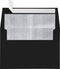LUXPaper A4 Invitation Envelopes, Peel & Press, 4 1/4" x 6 1/4", Black with Silver LUX Lining, 80lb. Text, 50 Qty