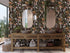 HAOKHOME 93279 Peel and Stick Boho Mushroom Wallpaper for Bathroom, Black/Brown/Green 17.7in x 9.8ft