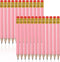 Zonon 24 Pieces Back to School Half Golf Pencils with Eraser Easy to Hold Graphite HB Pencils for Wedding Office (Pink)