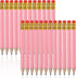 Zonon 24 Pieces Back to School Half Golf Pencils with Eraser Easy to Hold Graphite HB Pencils for Wedding Office (Pink)