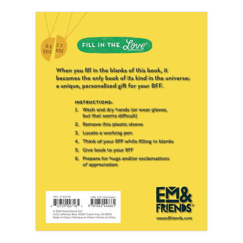 Em & Friends Reasons You're My BFF Fill in the Love Book
