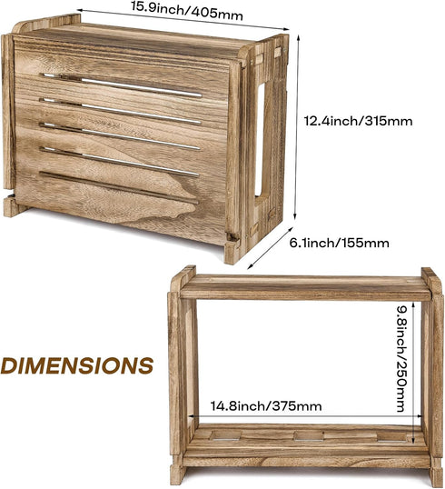 14.9 9.8 5.6 Wooden Router Shelf Wall Mount WiFi Router Storage Box Modem Cable Router Cover Organized Power Strip
