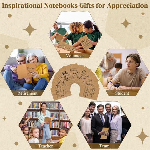 Fuutreo 50 Pack Inspirational Notebooks, 8.27 x 5.51 In A5 Kraft Motivational Notepads for Employee Appreciation Gifts