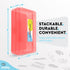 Enday Plastic Pencil Box with Snap Closure Lids, Small Utility Storage Case in Red (1 Pc)