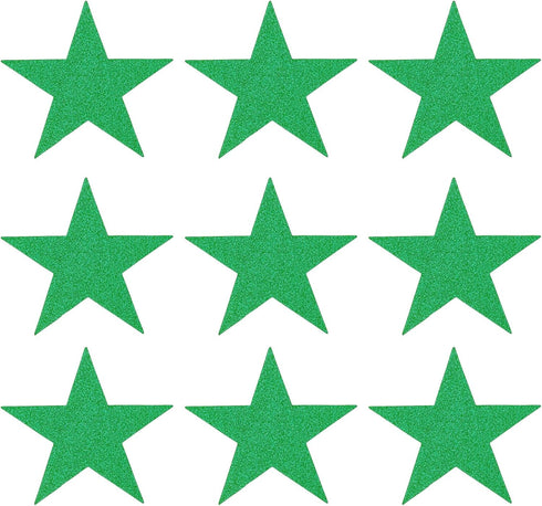 MECCANIXITY Green Glitters Star Cutouts Paper, 5.9 Inches, Pack of 80 Confetti for Party Decorations