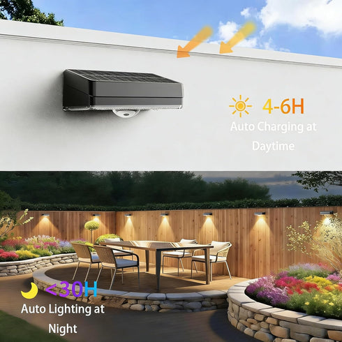 Lights,10 IP65,30 Decor(2P) Solar Fence RGB Color Changing Modes,Solar Lights Powered Waterproof Hours Runtime,Easy